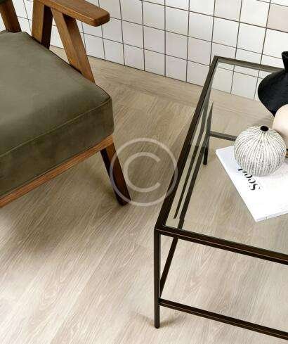Neutral beige stone-effect tile