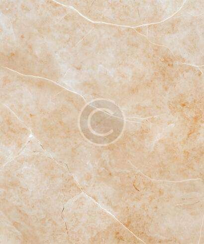 Polished beige marble-look tile