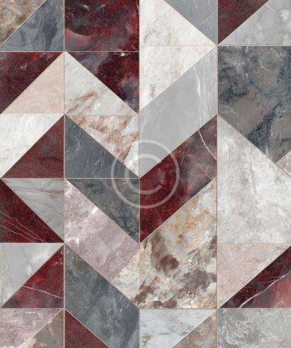 Multi-tone triangle mosaic tile
